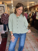 Load image into Gallery viewer, GREEN GINGHAM CHECK TOP
