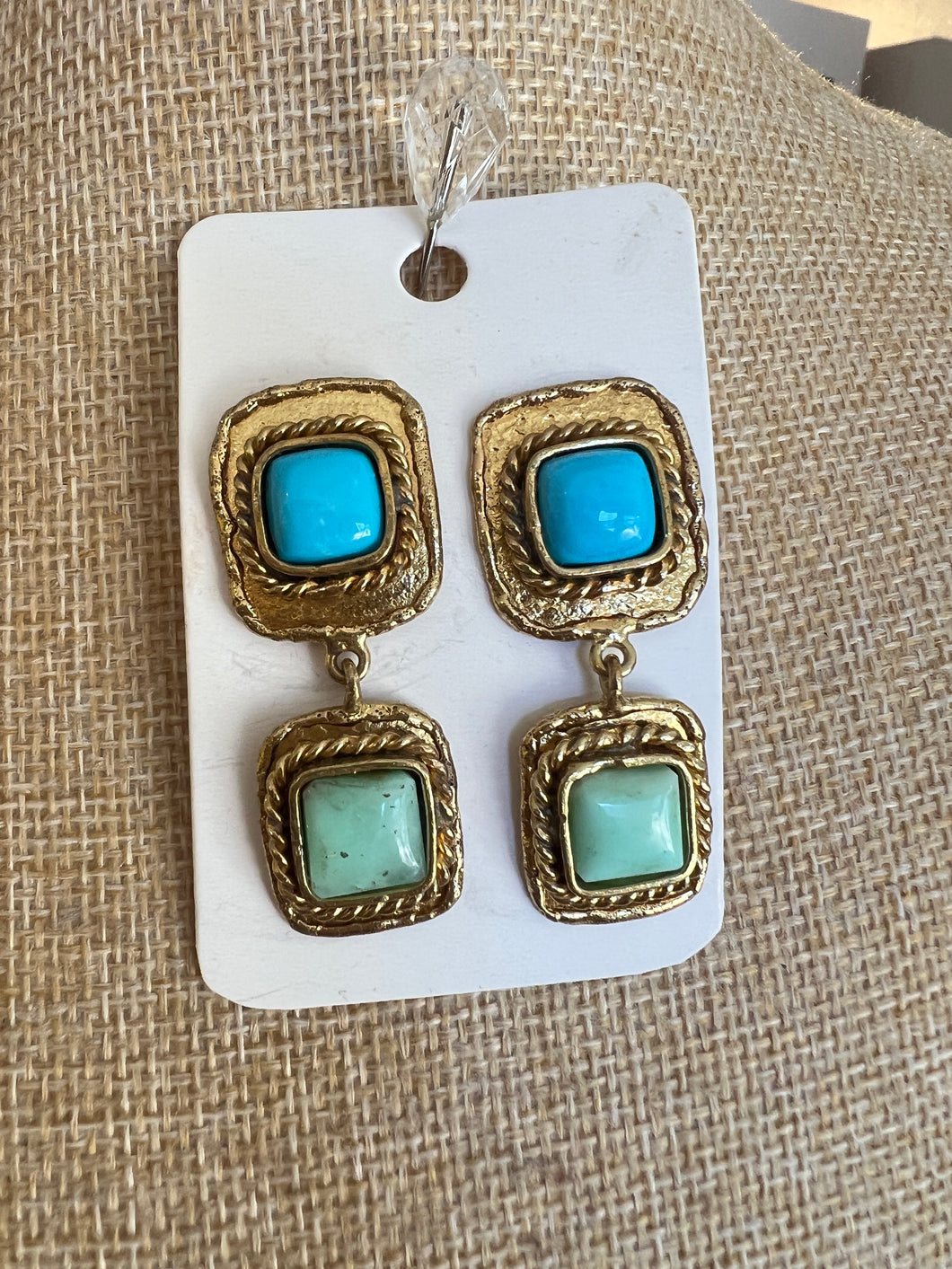 GREEN & BLUE TURQUOISE EARRINGS