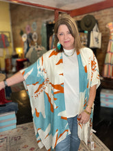Load image into Gallery viewer, AQUAMARINE FLORAL KIMONO
