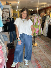 Load image into Gallery viewer, 2 TONE BLUE STRIPE PANTS
