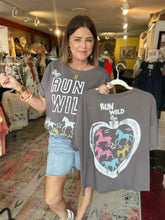 Load image into Gallery viewer, GRAY RUN WILD TEE
