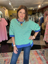 Load image into Gallery viewer, GREEN &amp; WHITE SWEATSHIRT
