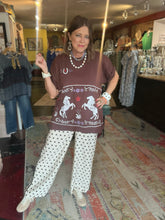 Load image into Gallery viewer, CREAM &amp; CHOCOLATE POLKA DOT PANTS
