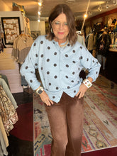 Load image into Gallery viewer, LIGHT BLUE POLKA DOT CARDIGAN

