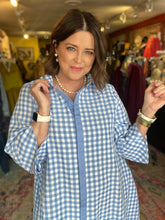 Load image into Gallery viewer, BLUE CHECK MAXI DRESS
