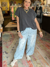 Load image into Gallery viewer, POLKA DOT LIGHT WASH DENIM
