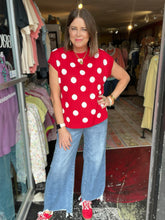 Load image into Gallery viewer, RED POLKA DOT SWEATER
