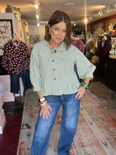 Load image into Gallery viewer, GREEN GINGHAM CHECK TOP
