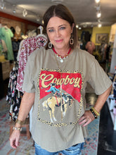 Load image into Gallery viewer, TAN LEOPARD COWBOY TEE
