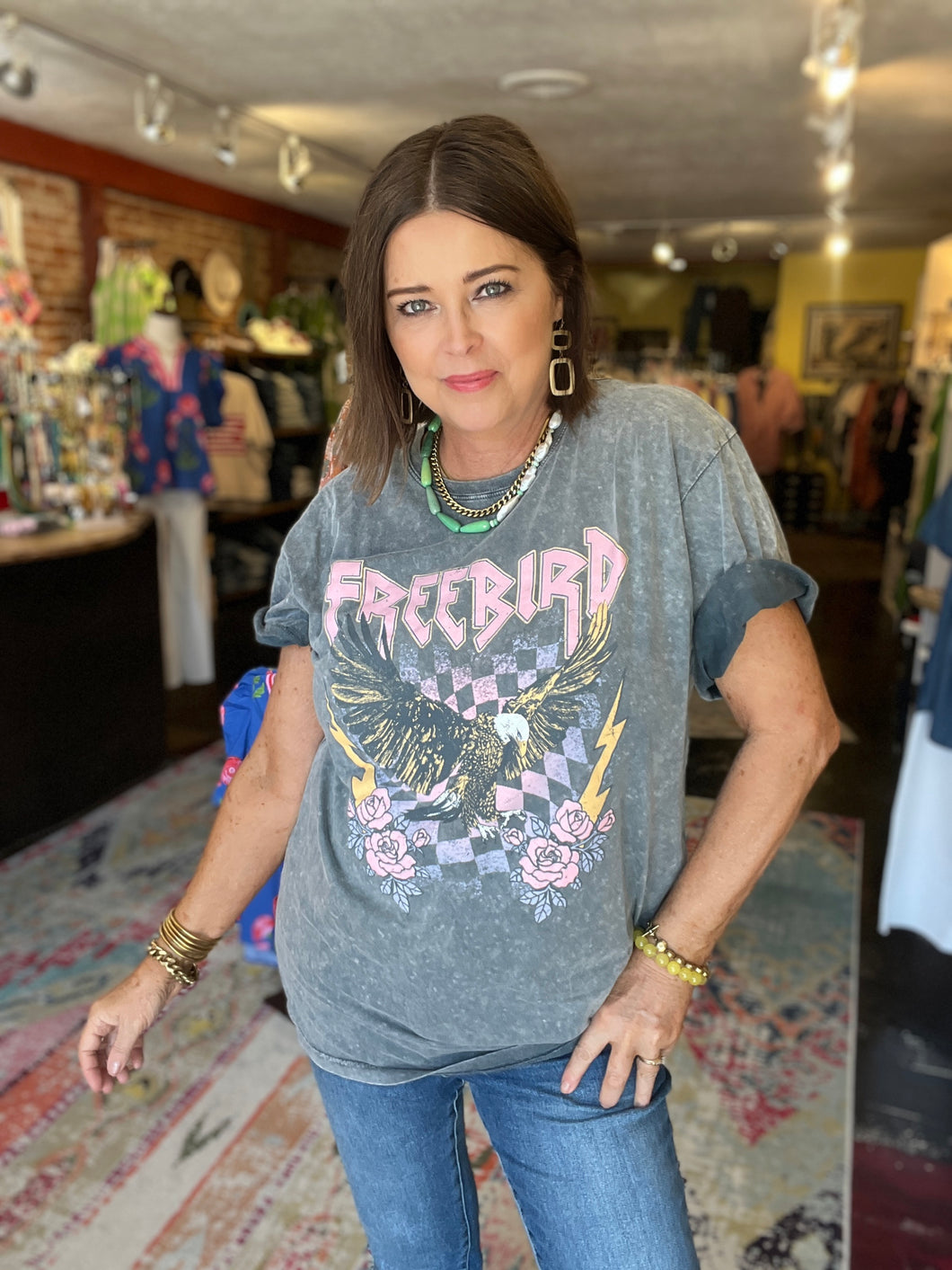 GRAY FREEBIRD TEE