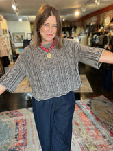Load image into Gallery viewer, CROPPED BROWN WASHED SWEATER
