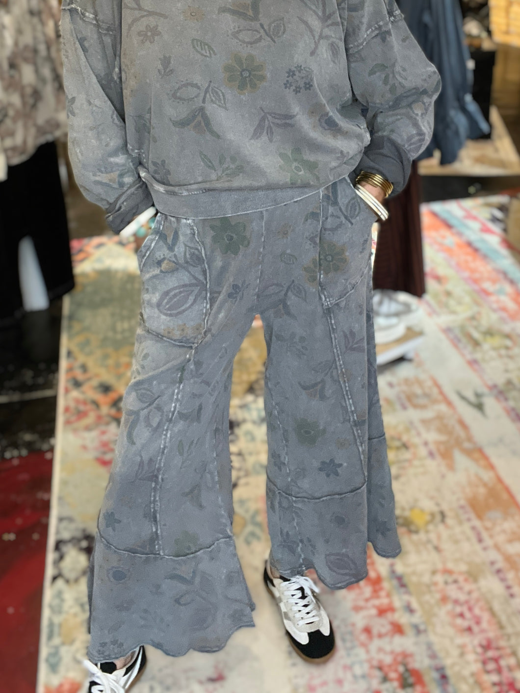 WASHED GRAY GARDEN PANTS