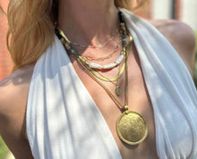 Load image into Gallery viewer, BIWA PEARL AND EMERALD NECKLACE
