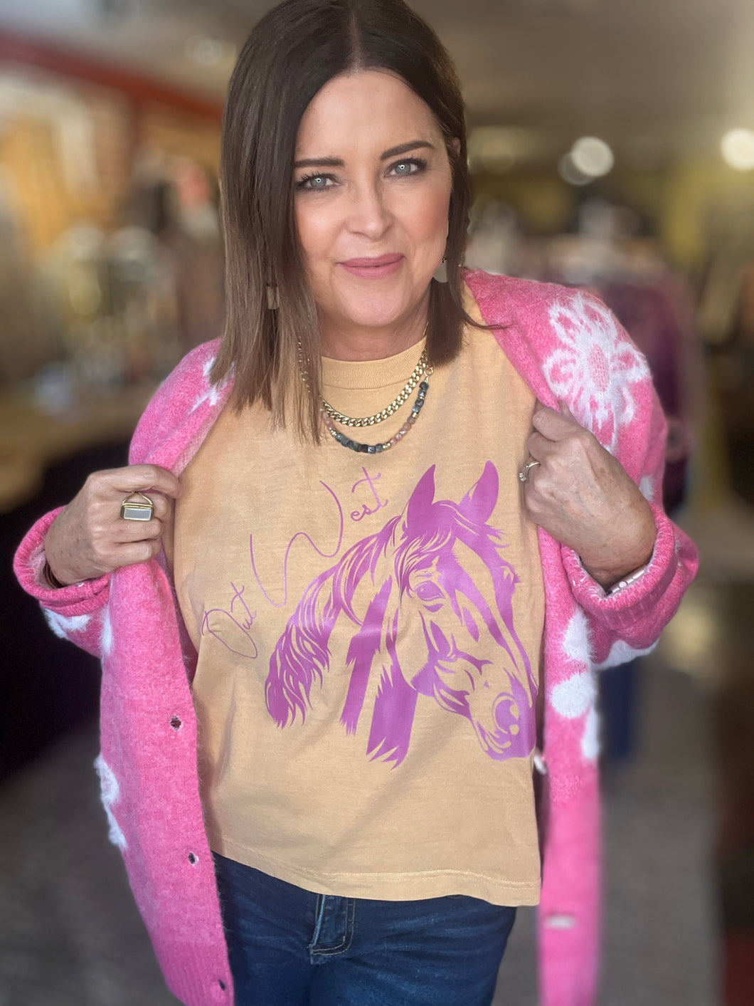 OUT WEST CROPPED TEE