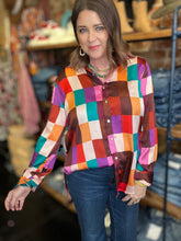 Load image into Gallery viewer, CHOCOLATE CHECKERBOARD BLOUSE
