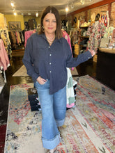Load image into Gallery viewer, MIDNIGHT NAVY BLOUSE
