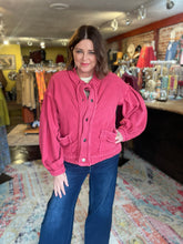 Load image into Gallery viewer, RED RASPBERRY CARDIGAN
