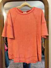 Load image into Gallery viewer, MINERAL WASHED RIBBED KNIT TOP
