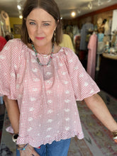 Load image into Gallery viewer, LIGHT PINK GINGHAM TOP
