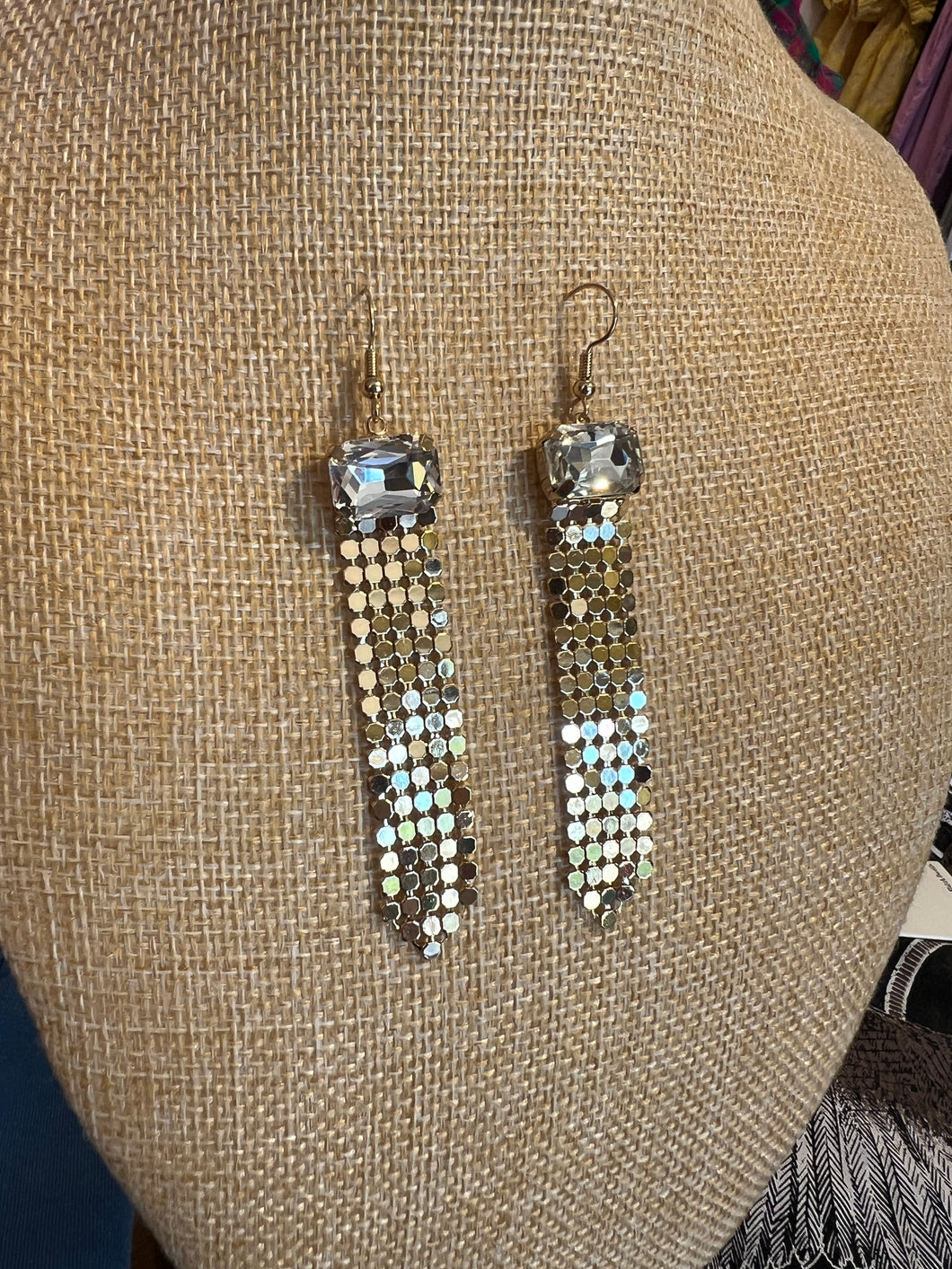 GOLD NECK TIE EARRINGS