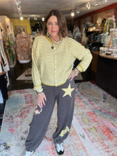 Load image into Gallery viewer, MINI STRIPED PIPER YELLOW CARDIGAN
