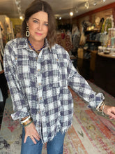 Load image into Gallery viewer, FADED PURPLE CHECKER TEXTURED BLOUSE

