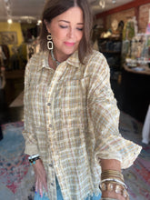 Load image into Gallery viewer, FADED MUSTARD TEXTURED BLOUSE

