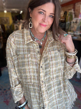 Load image into Gallery viewer, FADED MUSTARD TEXTURED BLOUSE
