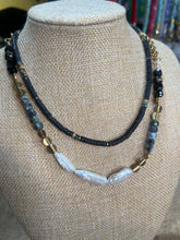 Load image into Gallery viewer, BIWA PEARL AND EMERALD NECKLACE
