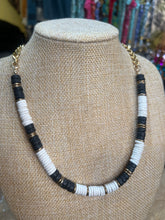 Load image into Gallery viewer, LAVA ROCK BLACK &amp; CREAM NECKLACE
