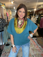 Load image into Gallery viewer, CRANE FRINGE SCARF GREEN
