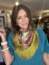 Load image into Gallery viewer, CRANE FRINGE SCARF GREEN
