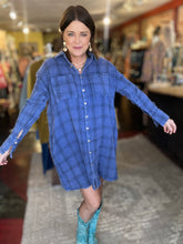 Load image into Gallery viewer, BLUE PLAID DRESS
