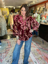 Load image into Gallery viewer, CRANBERRY VELVET BLOUSE
