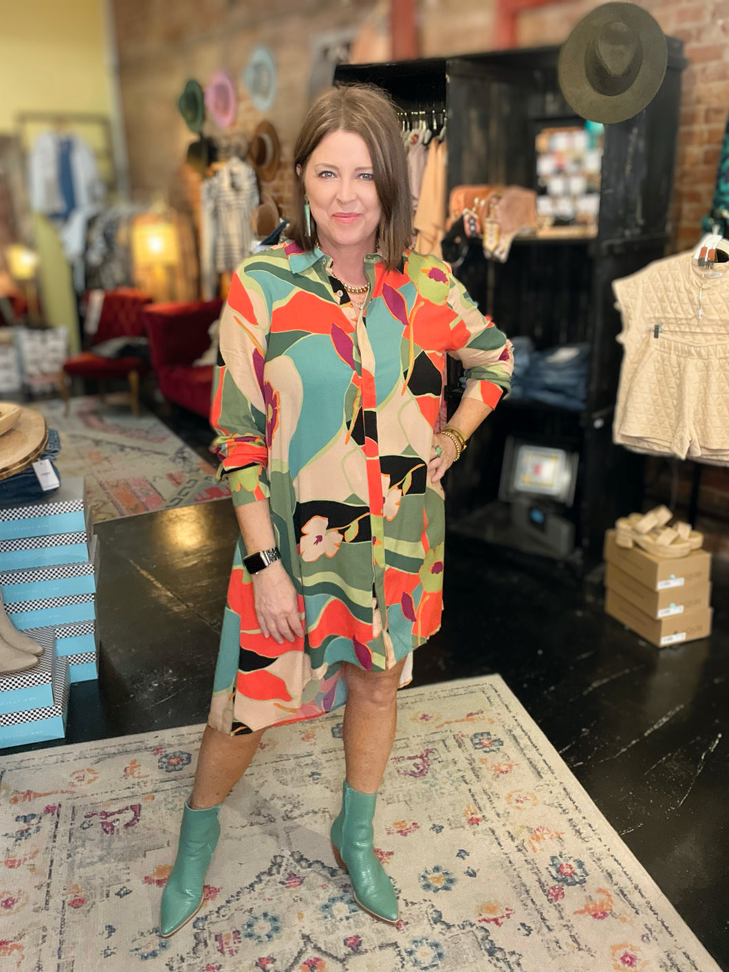 ABSTRACT HIGH/LOW DRESS