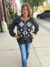 Load image into Gallery viewer, SJ BLACK AZTEC TOP
