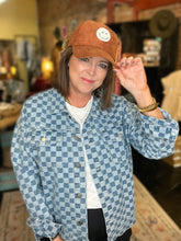 Load image into Gallery viewer, CHECKER DENIM JACKET
