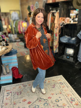 Load image into Gallery viewer, BRONZE VELVET DRESS
