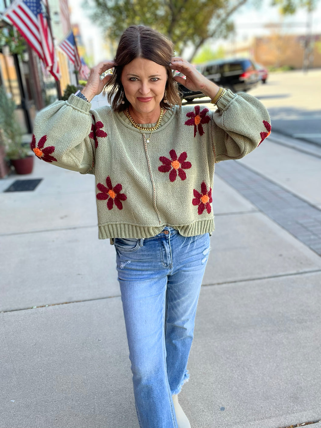 FREE SPIRIT OLIVE SWEATER