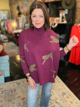 Load image into Gallery viewer, BERRY LEOPARD SWEATER
