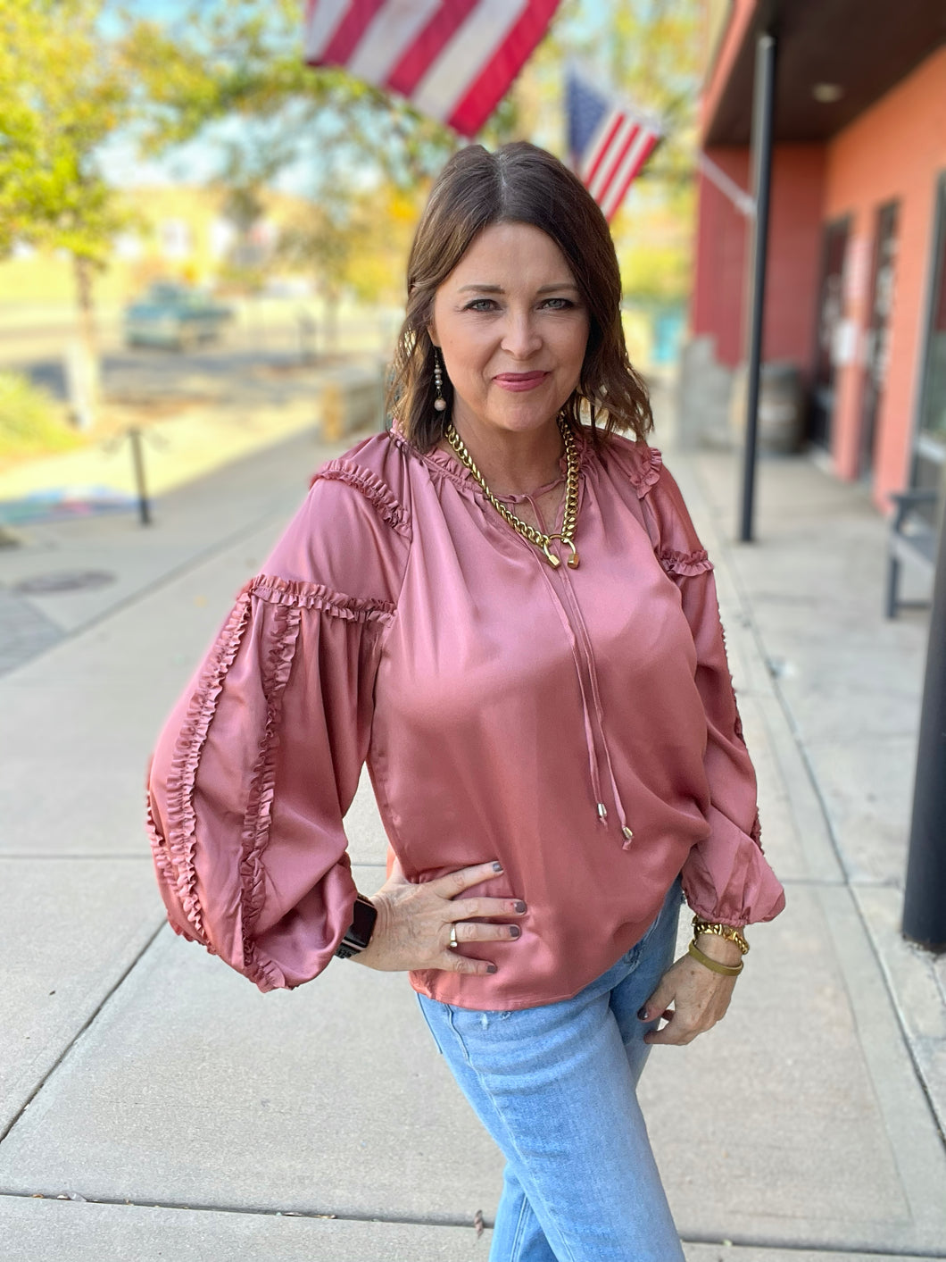 ROSEGOLD RUFFLE TOP