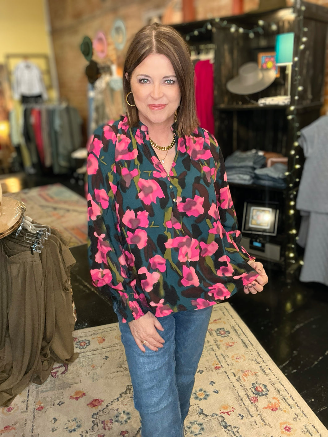 FUCHSIA POPPY BLOUSE