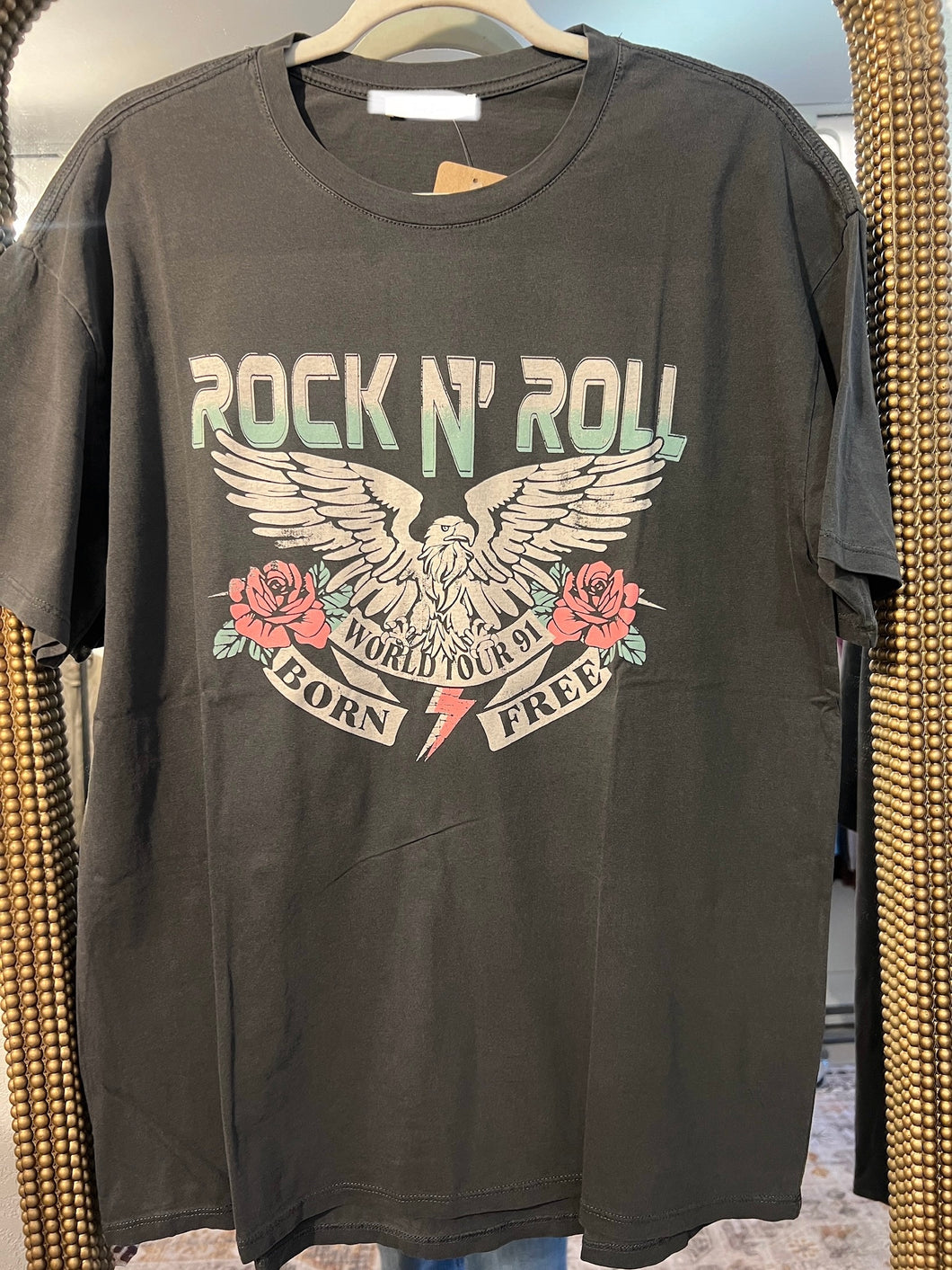 ROCK & ROLL MINT/ROSE TEE