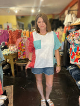 Load image into Gallery viewer, MINT COLOR BLOCK TOP (CURVY)
