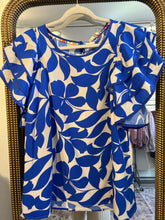 Load image into Gallery viewer, COBALT BLUE FLORAL TOP
