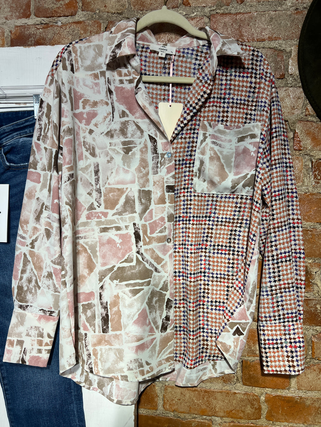 PINK MULTI PRINT BLOUSE
