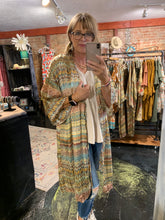 Load image into Gallery viewer, TEAL/BROWN KIMONO
