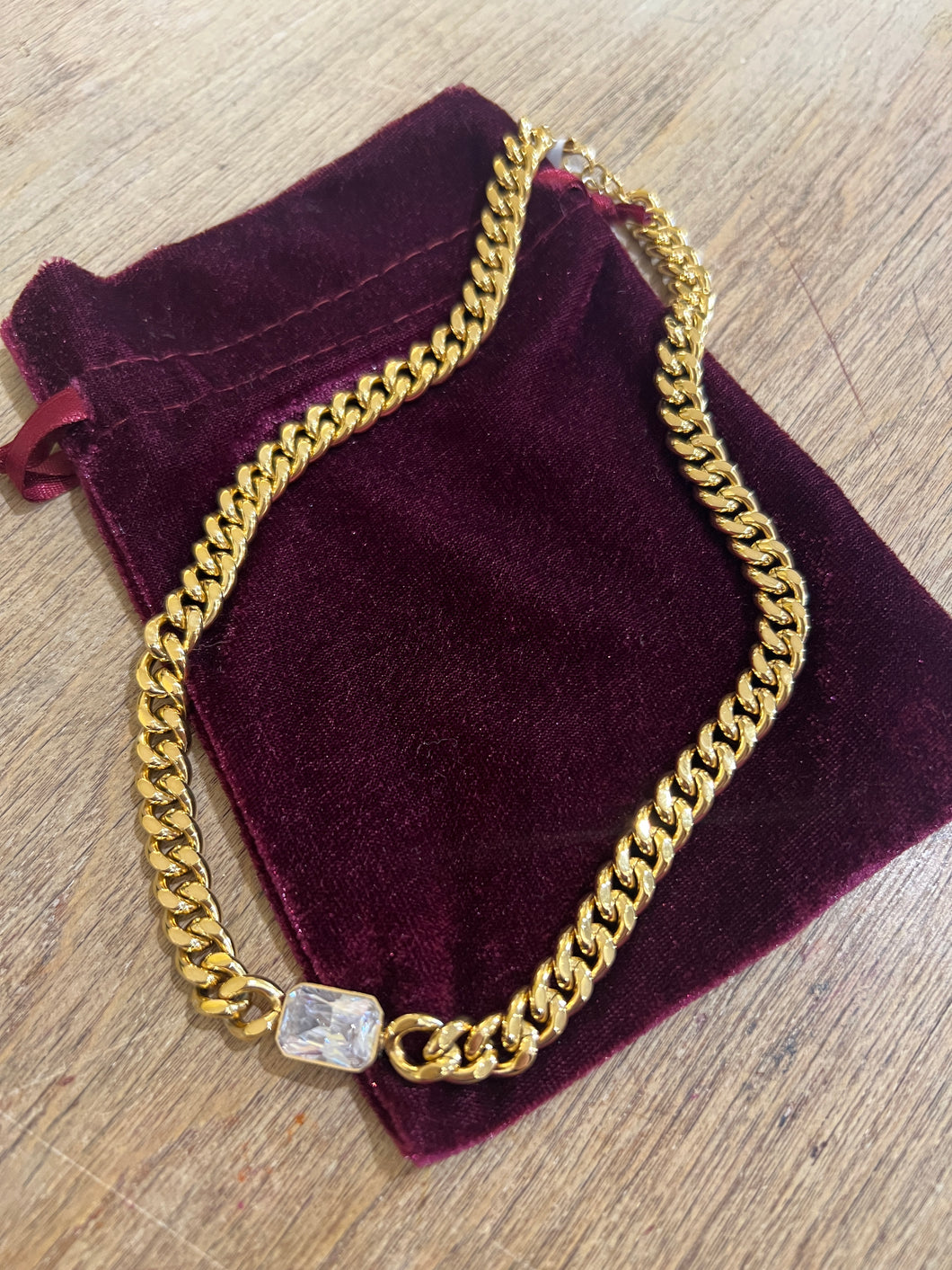 CUBIC ZIRCONIA STONE NECKLACE