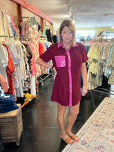Load image into Gallery viewer, MAROON AND FUCHSIA DRESS
