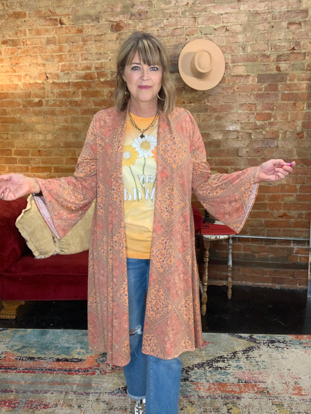 ORANGE/RUST BOHO KIMONO